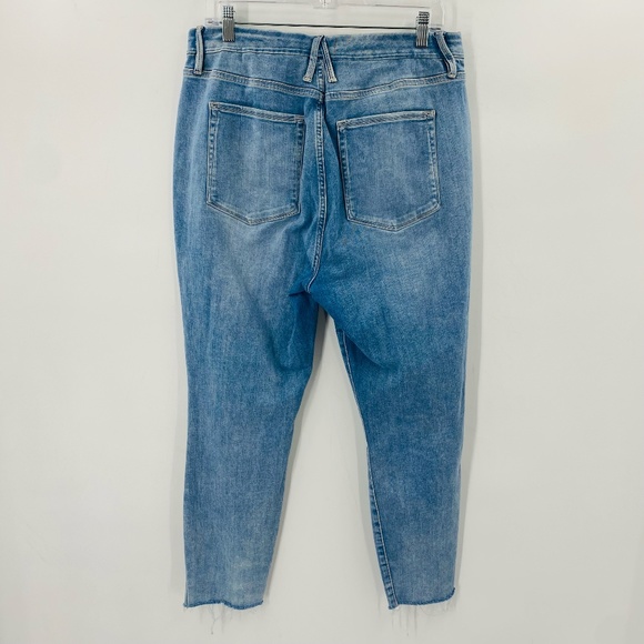 Good American Good Waist High Rise Crop Jeans Distressed Size 14 - Picture 6 of 6